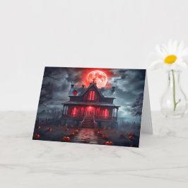 Tarjeta Feliz Halloween Spooky Haunty House