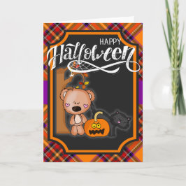 Tarjeta Feliz Halloween Teddy Bear
