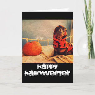 Tarjeta Feliz Halloween Weiner Sausage Dog Greetings Card