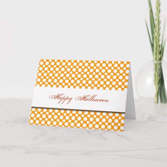 Tarjeta Feliz Halloween White Polka Dot Card (Anverso)