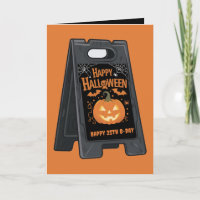 feliz halloween y feliz naranja de cumpleaños