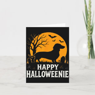 Tarjeta Feliz Halloweenie Perrito Funny Dachshund Hallowee