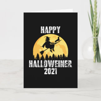 Tarjeta Feliz Halloweiner 2021 - Bruja Dachshund