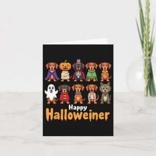 Tarjeta Feliz Halloweiner Divertido Halloween Amantes de P