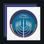 Tarjeta Feliz Hanukkah<br><div class="desc">Feliz Hanukkah con una cita en la espalda La celebración judía de ocho días conocida como Hanukkah o Chanukah conmemora la rededicación durante el siglo II a.C. del Segundo Templo en Jerusalén, donde según la leyenda los judíos se levantaron contra sus opresores griego-sirios en la revuelta macedonia. Hanukkah, que significa...</div>