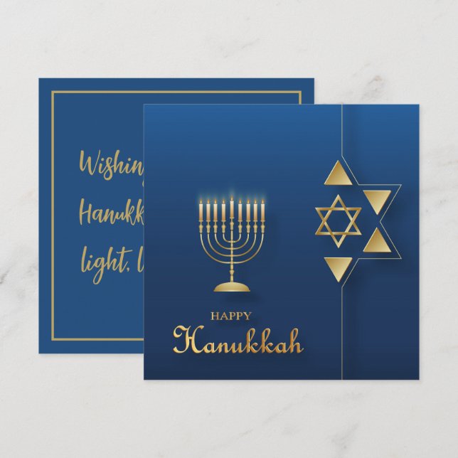 Tarjeta Feliz Hanukkah (Anverso / Reverso)