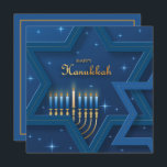 Tarjeta Feliz Hanukkah<br><div class="desc">Feliz Hanukkah con una cita en la espalda La celebración judía de ocho días conocida como Hanukkah o Chanukah conmemora la rededicación durante el siglo II a.C. del Segundo Templo en Jerusalén, donde según la leyenda los judíos se levantaron contra sus opresores griego-sirios en la revuelta macedonia. Hanukkah, que significa...</div>