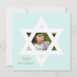 Tarjeta Feliz Hanukkah Cute Blue One Photo
