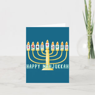 Tarjeta Feliz Hanukkah Mahjong Menorá Mahjukkah Chanukkah