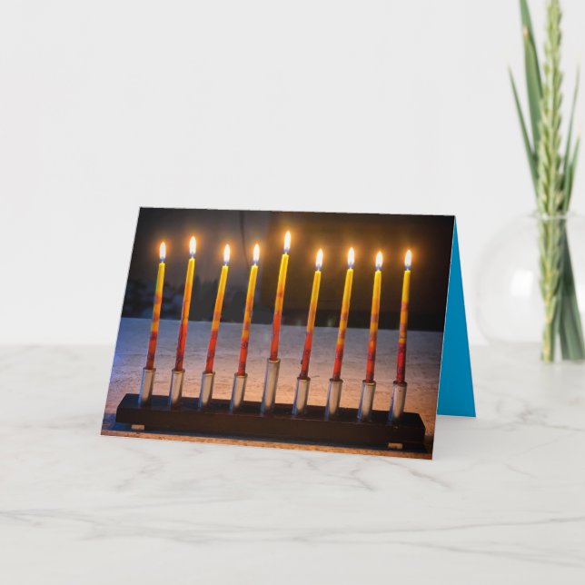 Tarjeta Feliz Hanukkah Menorah Miracle Card (Anverso)