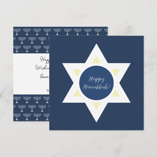 Tarjeta Feliz Hanukkah Saludos (Anverso / Reverso)