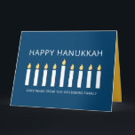 Tarjeta Feliz Hanukkah| Sencillo y moderno saludo de velas<br><div class="desc">Este es un diseño sencillo,  minimalista y moderno de los candelabros de Menorá o del templo.</div>