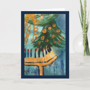 Tarjeta Feliz Hanukkah y Navidades
