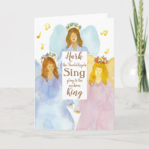 Tarjeta Feliz Hark de Navidad The Herald Angels canta