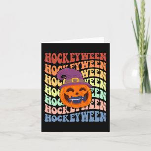 Tarjeta Feliz Hockeyween Halloween Halloween Calabaza Eati