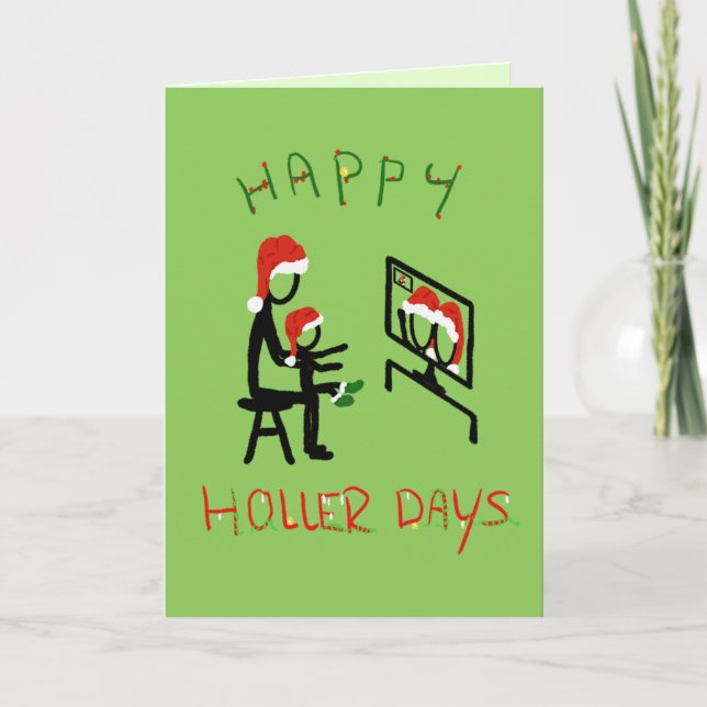 Tarjeta Feliz Hollerdays 7 - reunión con zoom. (Anverso)