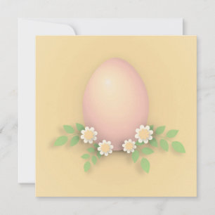 Tarjeta Feliz Huevo de Pascua y flores de primavera