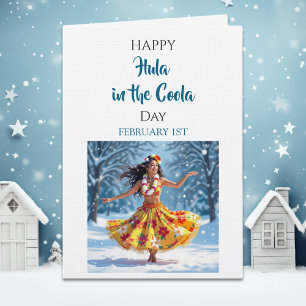 Tarjeta Feliz Hula en el Día Coola   1 de febrero