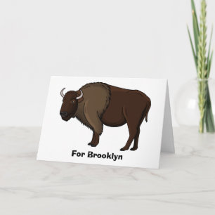 Tarjeta Feliz ilustracion de búfalo de bisonte americano