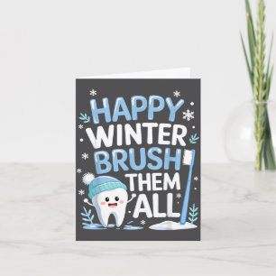 Tarjeta Feliz invierno Bruhem todos los dientes dentales d
