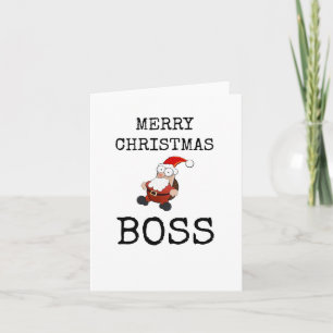 Tarjeta Feliz Jefe de Navidad, Cute Santa Card