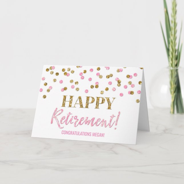 Tarjeta Feliz Jubilación Felicidades por los puntos de oro (Anverso)