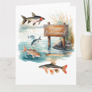 Tarjeta Feliz jubilación pescando para pescadores