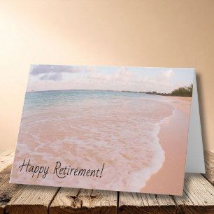 Tarjeta Feliz Jubilación Playa Costera Océano Jubilación