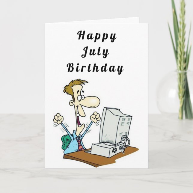 TARJETA FELIZ *****JULIO***** CUMPLEAÑOS PARA **ÉL** (Anverso)