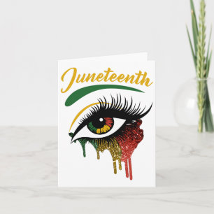 Tarjeta Feliz Juneteenth 1865 Ojos Brillantes Melanina Ret