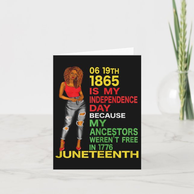 Tarjeta Feliz Juneteenth Es Mi Día De La Independencia Neg (Anverso)