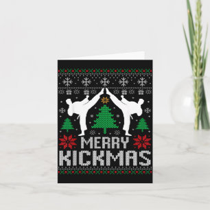 Tarjeta Feliz Kickmas Karate Jiu Jitsu Feo Navidad Xmas