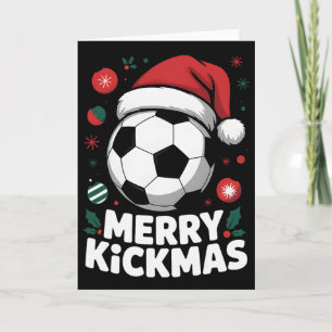 Tarjeta Feliz Kickmas Navidad Santa Fútbol Ll Gráfico Ki