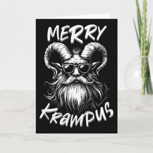 Tarjeta Feliz Krampus Mítico Niños Hombres Navidad Horror