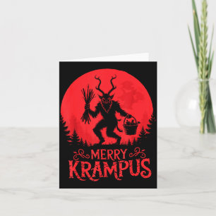Tarjeta Feliz Krampus Navidad Xmas Horror Suéter Feo E