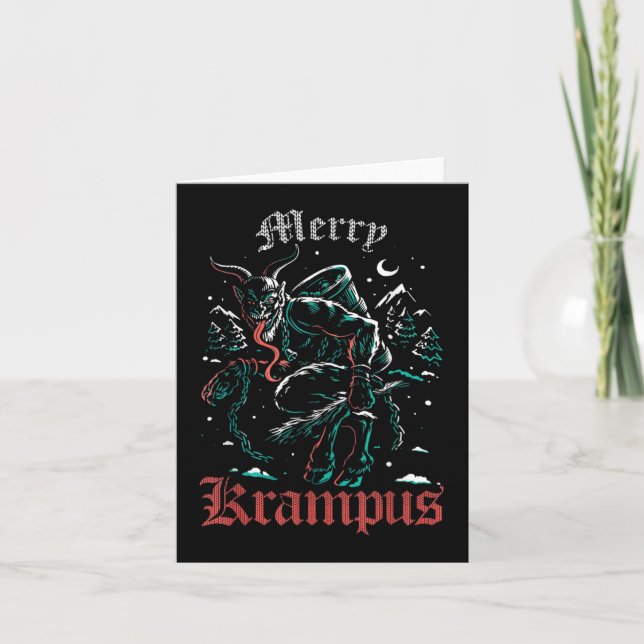 Tarjeta Feliz Krampus Navidades Navidad Horror Mala Maldad (Anverso)