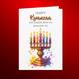 Tarjeta Feliz Kwanzaa - 26 de diciembre a 1 de enero