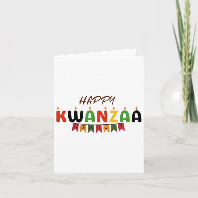Tarjeta Feliz Kwanzaa - 7 Principios de Camisetas de Kwanz (Anverso)