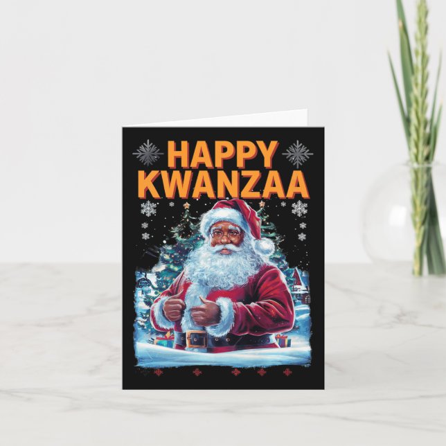 Tarjeta Feliz Kwanzaa Feliz Navidad African American Hoi (Anverso)