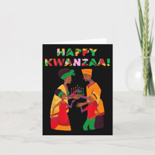 Tarjeta Feliz Kwanzaa Kinara-siete Principios de las Velas