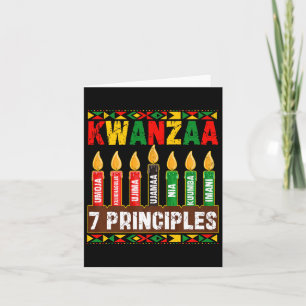 Tarjeta Feliz Kwanzaa Kinara Siete Principios Velas Sartén