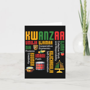 Tarjeta Feliz Kwanzaa Kinara Siete Velas Drum Africano