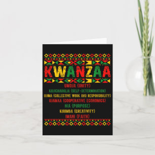 Tarjeta Feliz Kwanzaa Pajama Kinara Principios de velas Pa