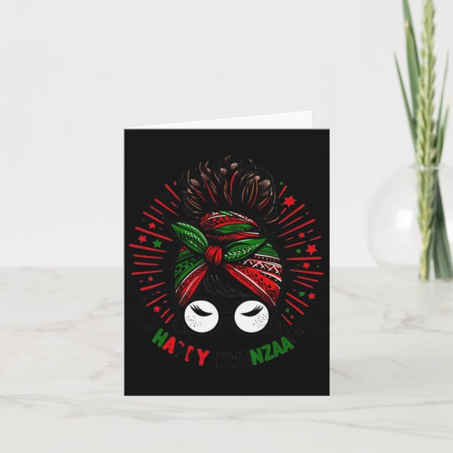 Tarjeta Feliz Kwanzaa Siete Principios De Kwanzaa Moño Des (Anverso)