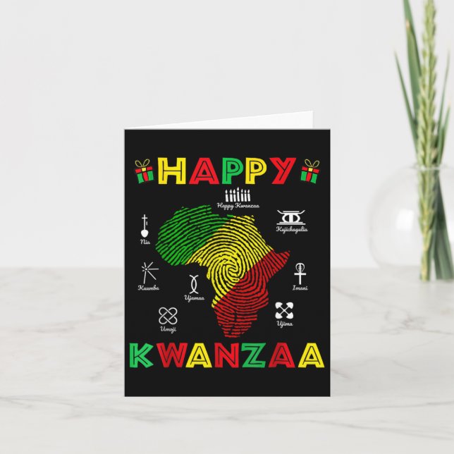 Tarjeta Feliz Kwanzaa Siete Principios De Kwanzaa Mujeres  (Anverso)