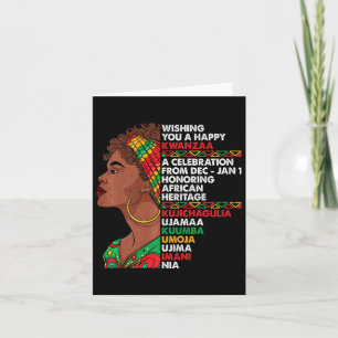 Tarjeta Feliz Kwanzaa Siete Principios Gráfico de Tocado A