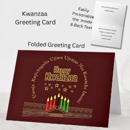 Tarjeta Feliz Kwanzaa Siete principios saludables