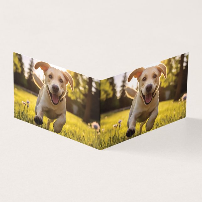 Tarjeta Felíz Labrador Corriendo (Exterior)