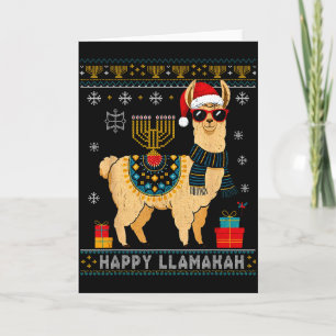Tarjeta Feliz Llamakah Divertido Suéter Feo de Hanukkah Ll