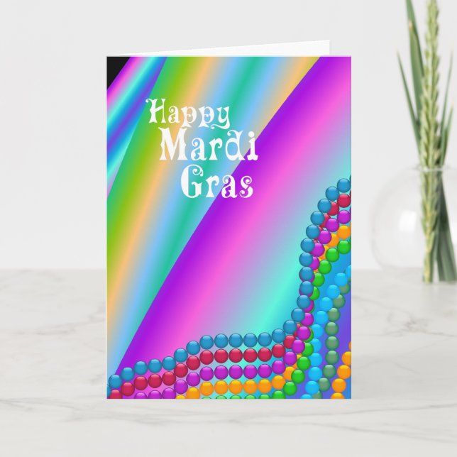 Tarjeta Feliz Mardi Gras (Anverso)